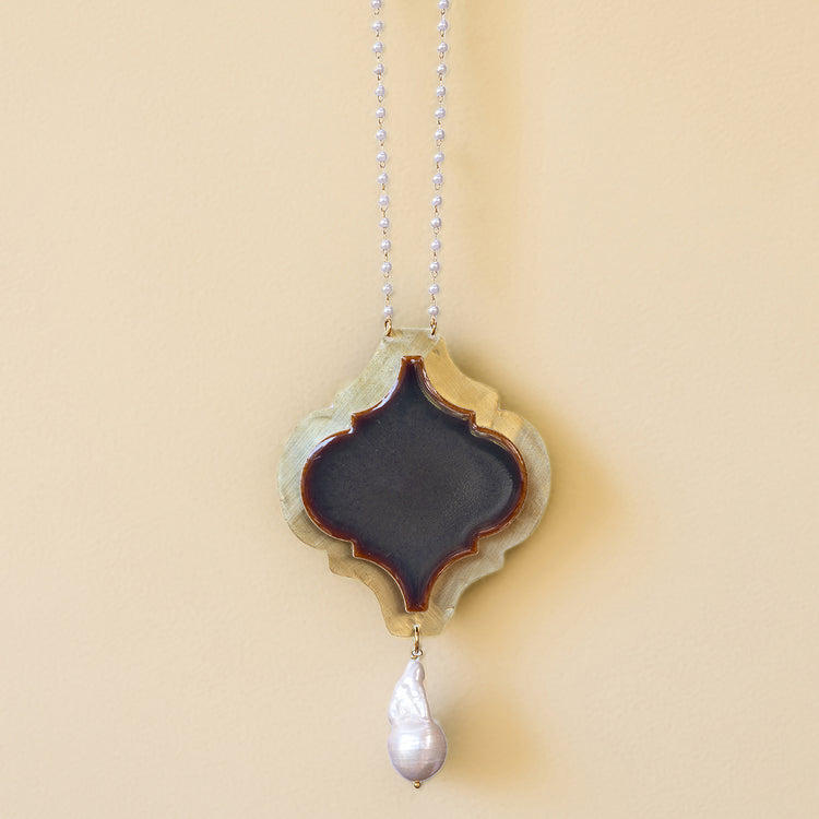 Collana Barocca Grigia Blu