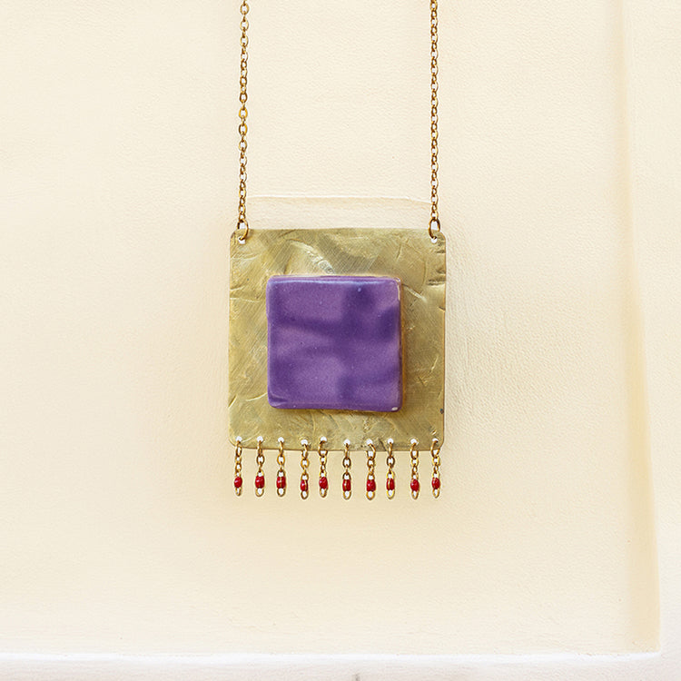 Collana Quadrata Viola