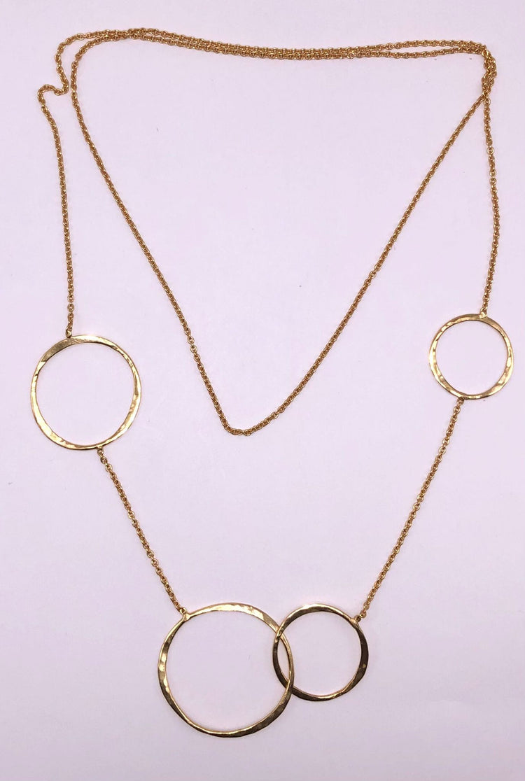 Double Circle Gold Necklace