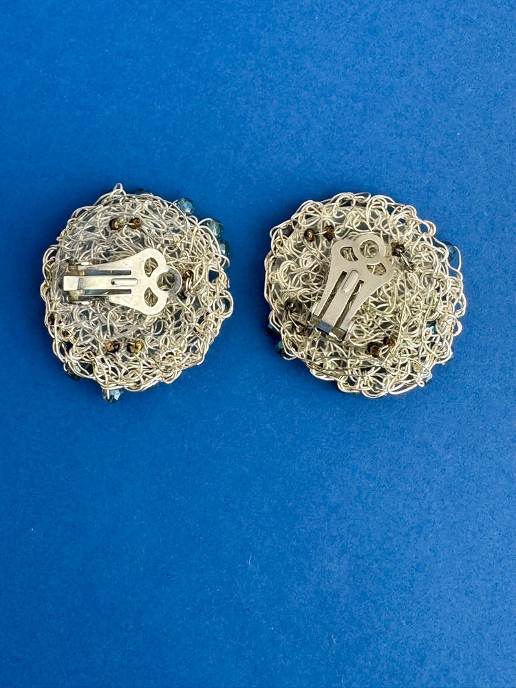 Orecchini Gomitolo Argento Azzurro