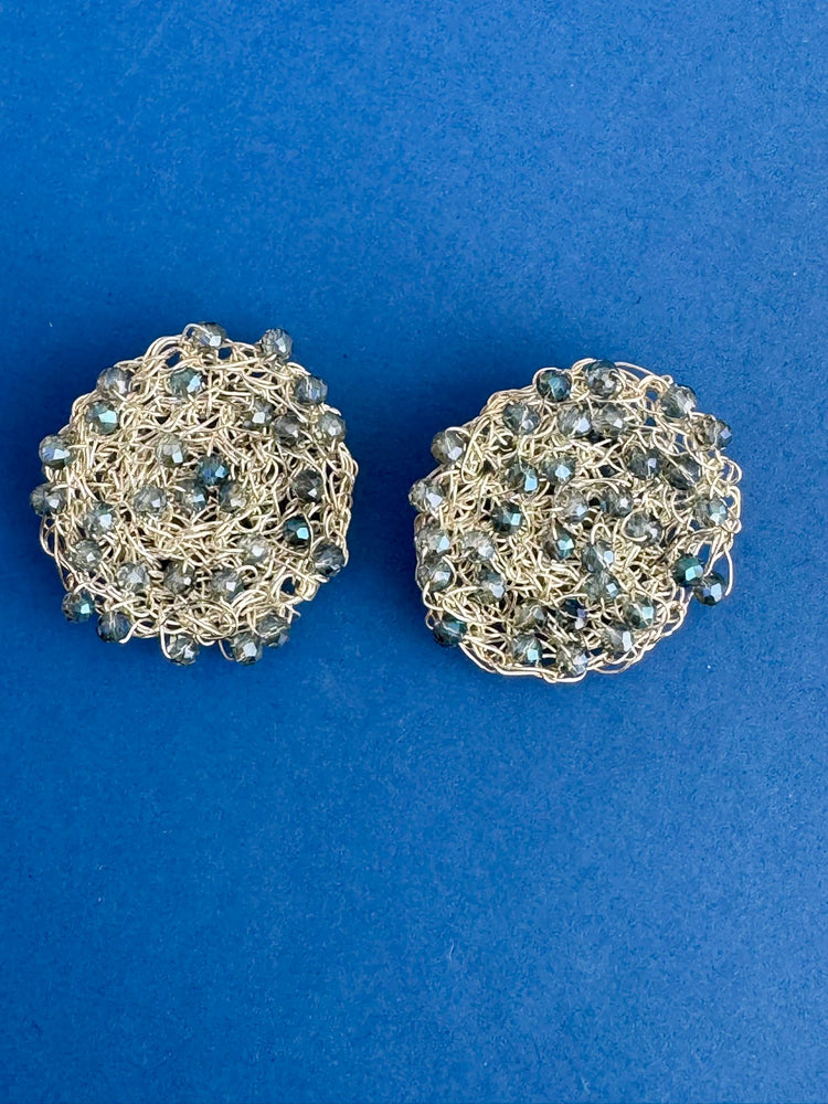 Orecchini Gomitolo Argento Azzurro