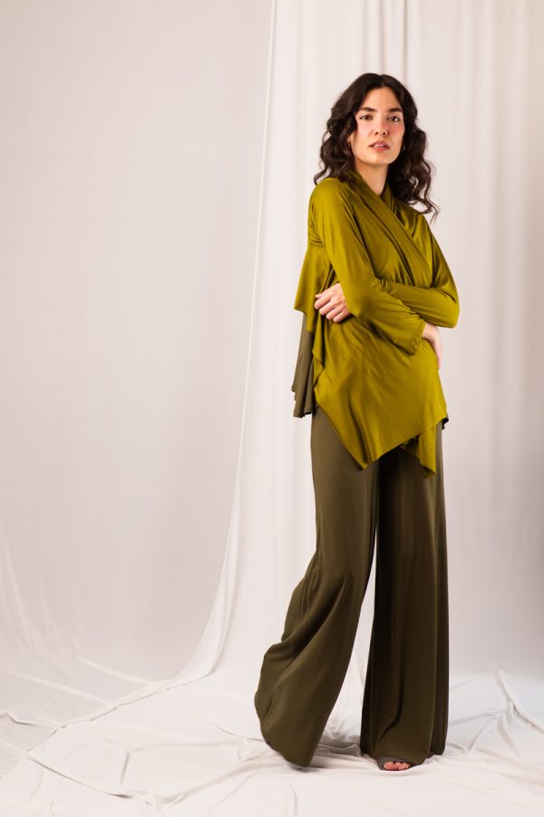 Cardigan Stevia Verde Acido