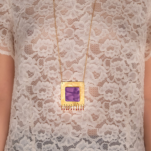 Collana Quadrata Viola