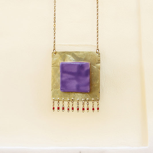 Collana Quadrata Viola