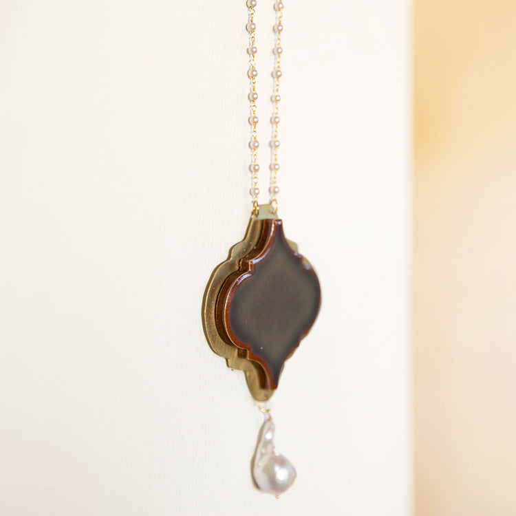 Collana Barocca Grigia Blu