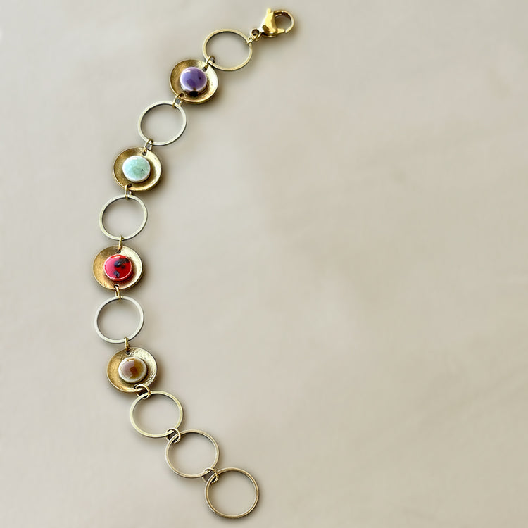 Bracciale  ottone e ceramica