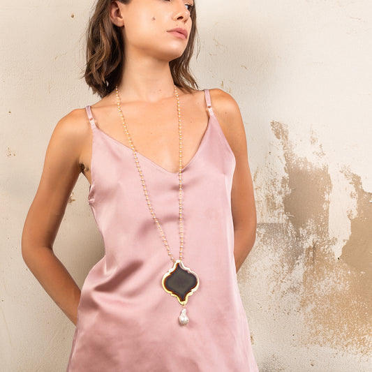 Collana Barocca Grigia Blu