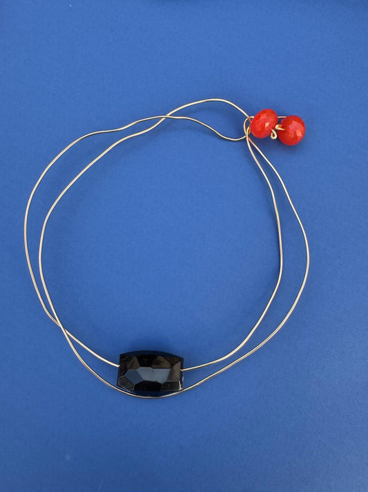 Collana Gocce di Resina Nera