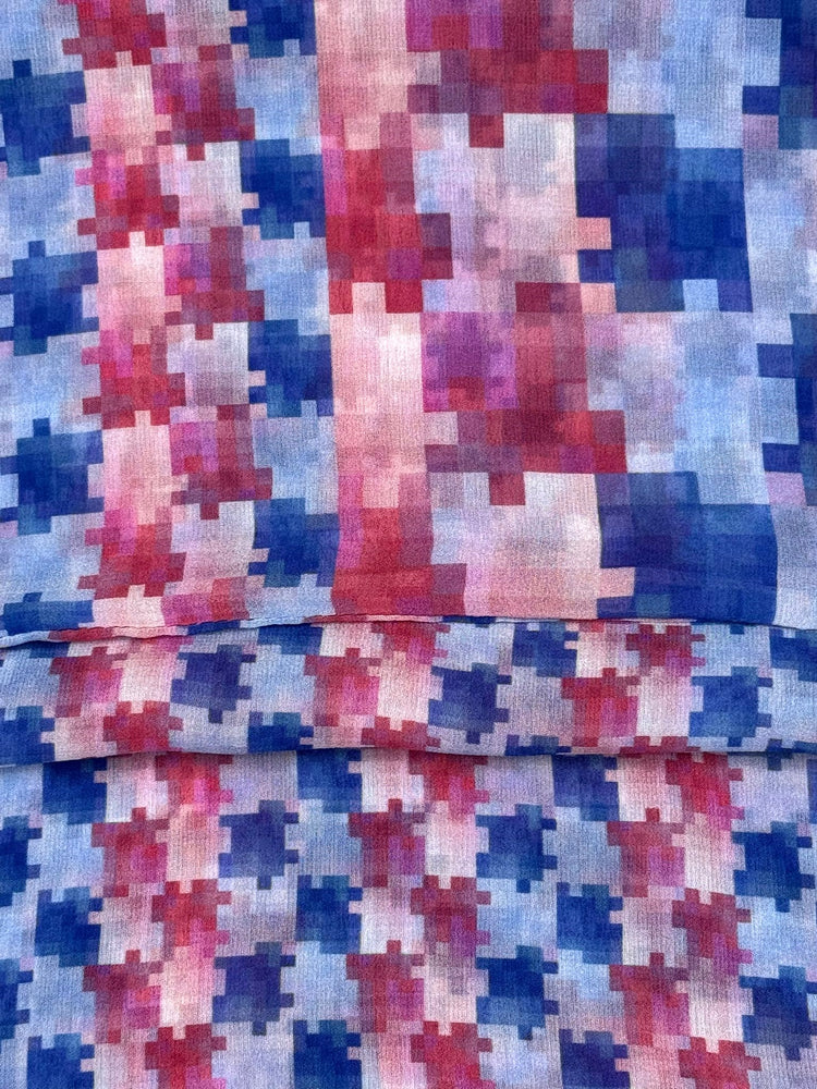 Sciarpa Pixel Rosa/Blu