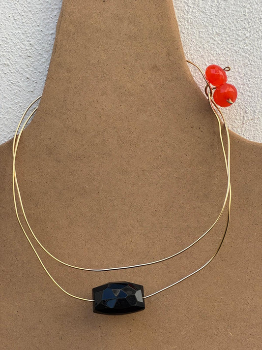 Collana Gocce di Resina Nera