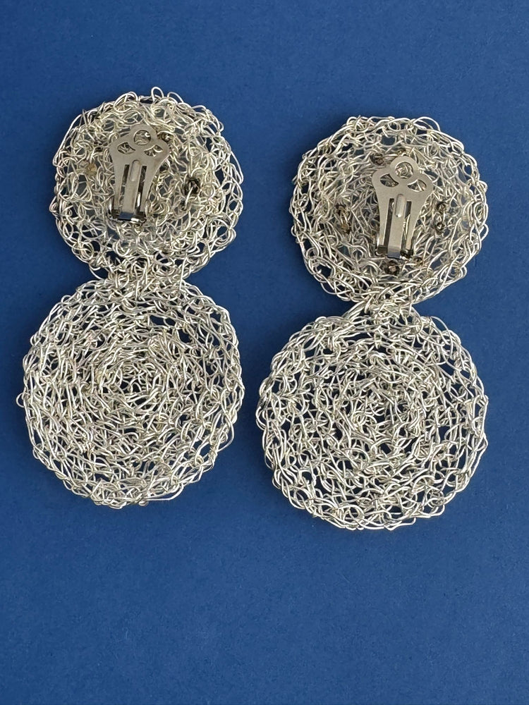 Orecchini Gomitolo Argento Doppio