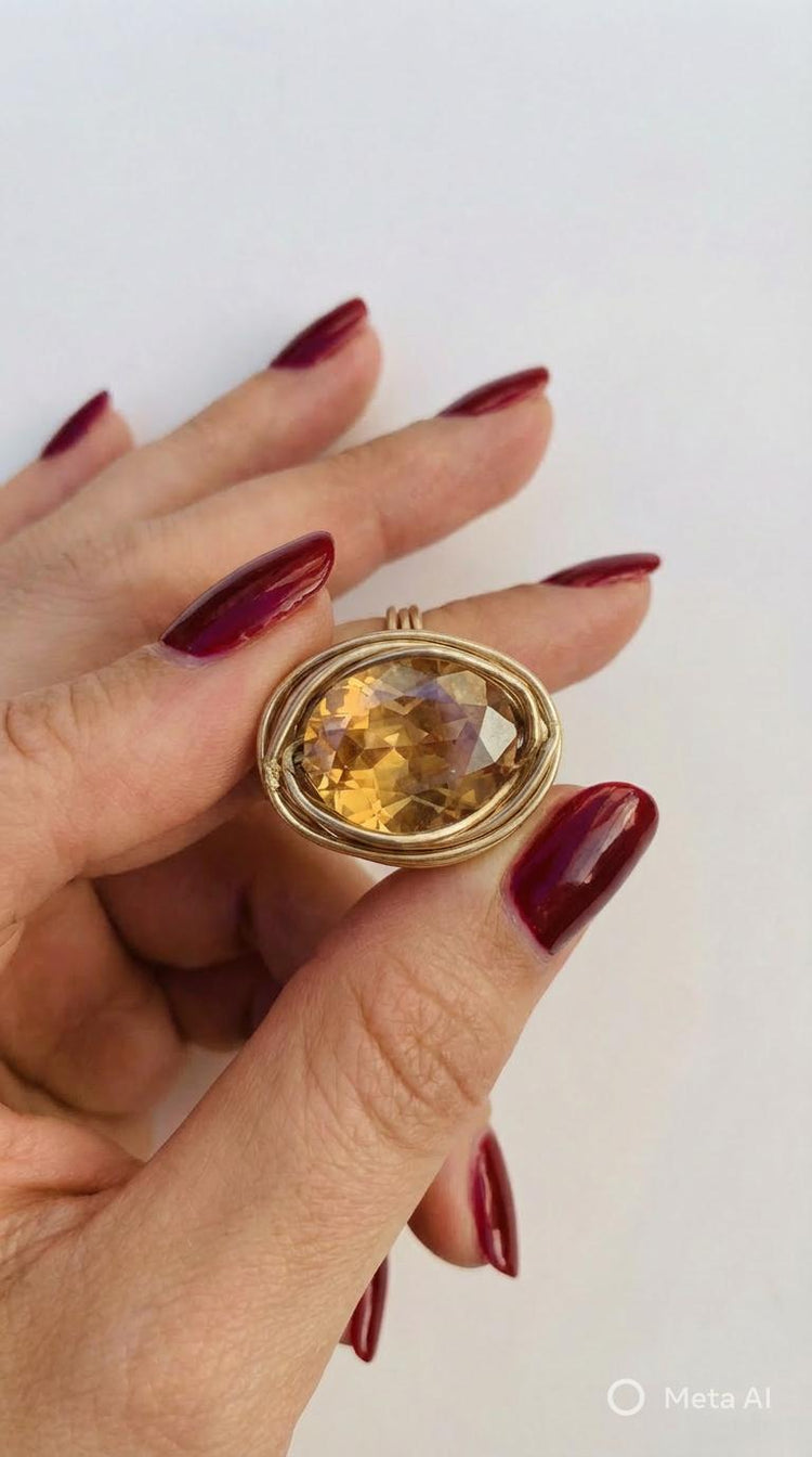 Anello Vortice Ambrato