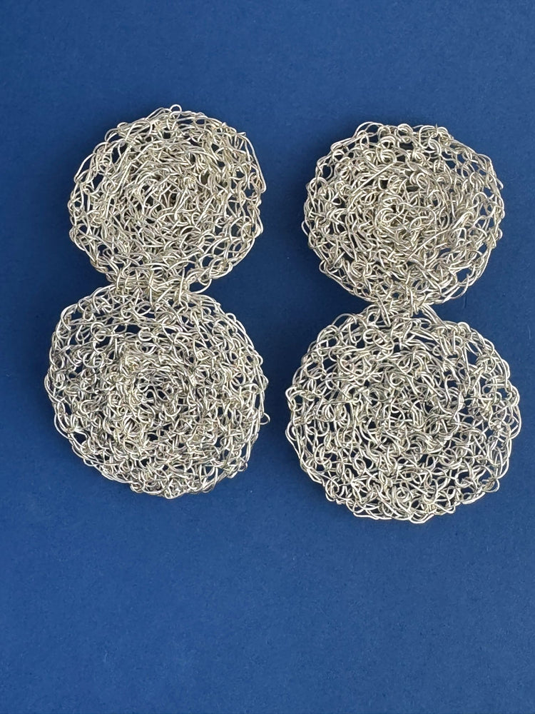 Orecchini Gomitolo Argento Doppio
