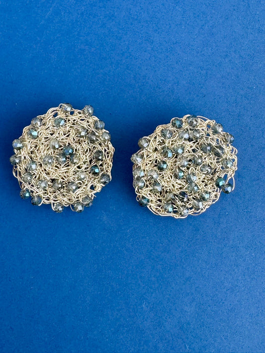 Orecchini Gomitolo Argento Azzurro