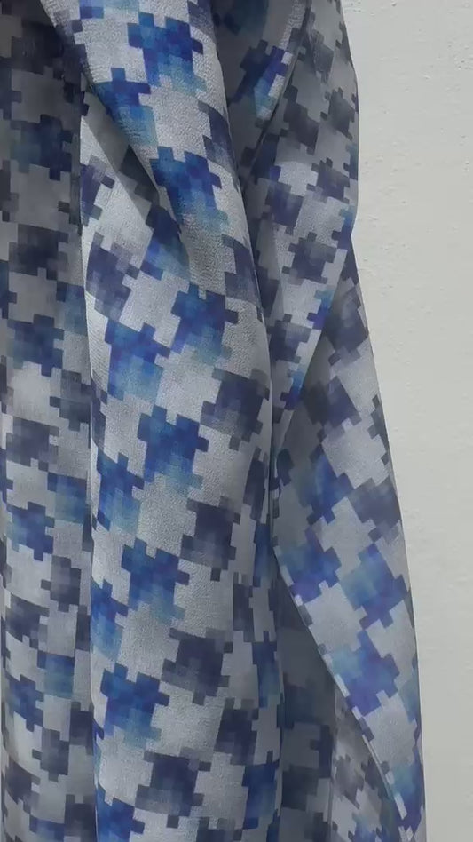 Sciarpa Pixel Blu